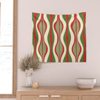 Mod Christmas Retro Xmas Hourglass Abstract Pattern  Wall Tapestry Gallery Image 2
