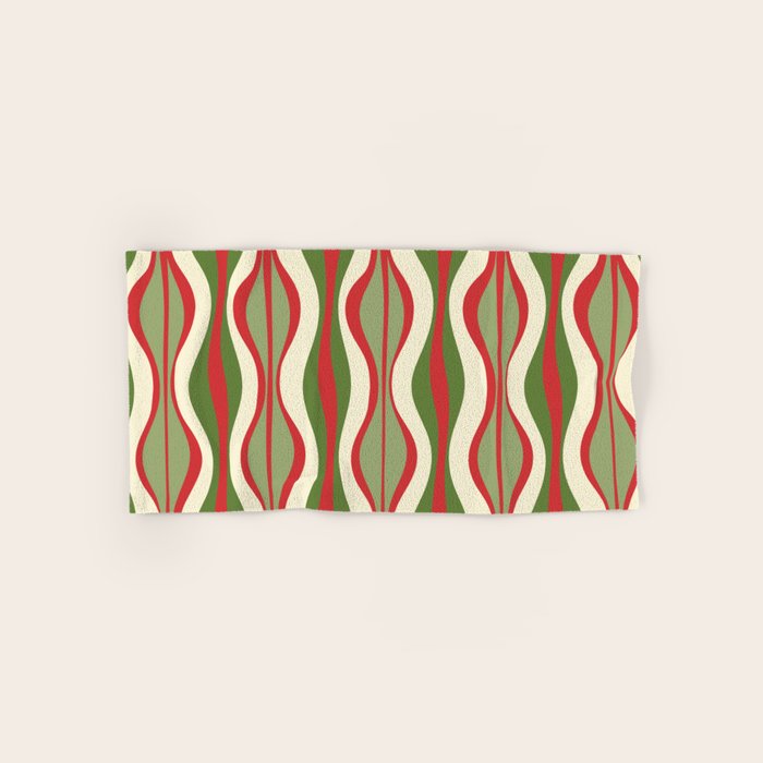 Mod Christmas Retro Xmas Hourglass Abstract Pattern  Bath Towel Gallery Image 1