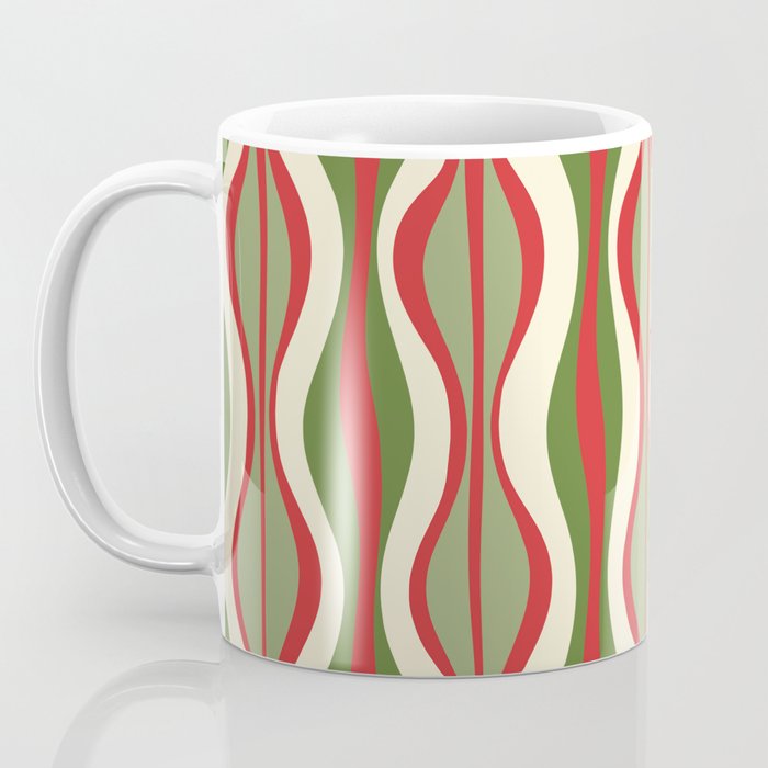 Mod Christmas Retro Xmas Hourglass Abstract Pattern  Coffee Mug Gallery Image 3