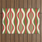 Mod Christmas Retro Xmas Hourglass Abstract Pattern  Outdoor Rug Gallery Image 1