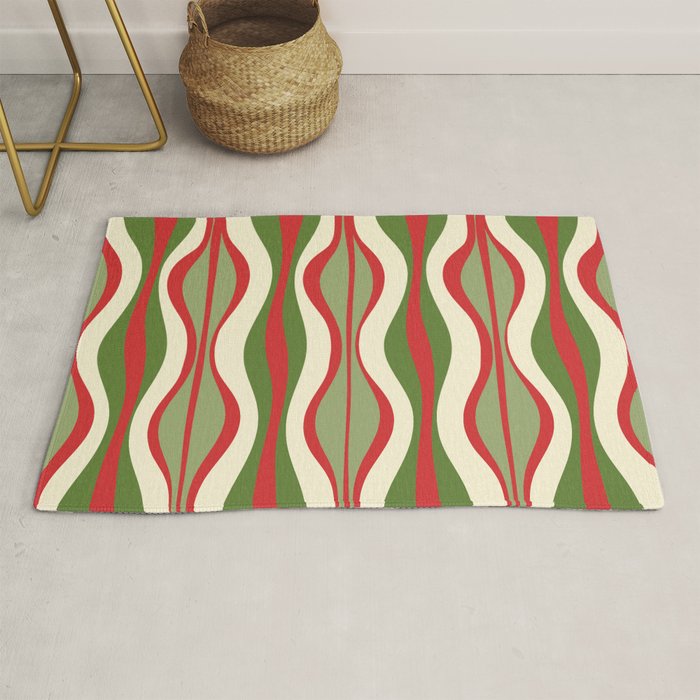 Mod Christmas Retro Xmas Hourglass Abstract Pattern  Rug Gallery Image 1