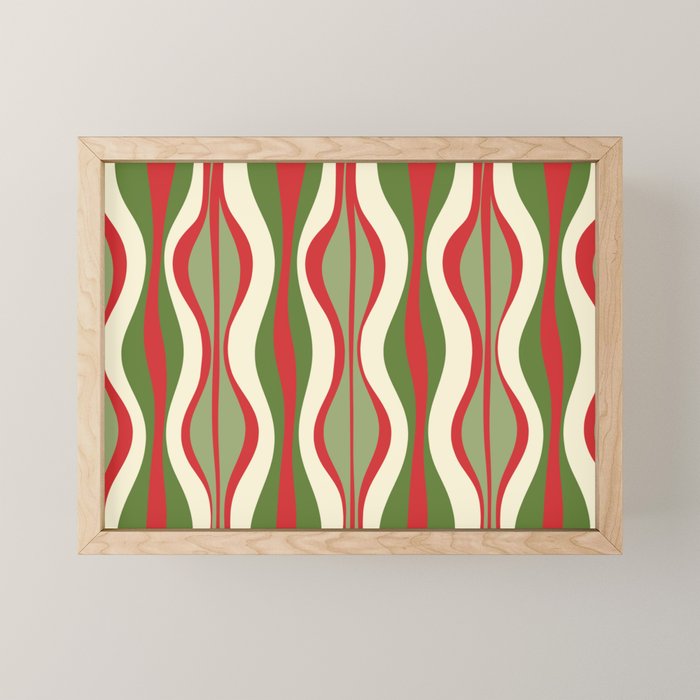 Mod Christmas Retro Xmas Hourglass Abstract Pattern  Mini Art Print Gallery Image 1