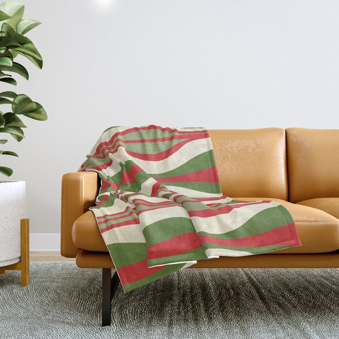 Mod Christmas Retro Xmas Hourglass Abstract Pattern  Throw Blanket Gallery Image 1