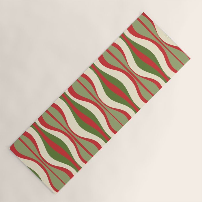 Mod Christmas Retro Xmas Hourglass Abstract Pattern  Yoga Mat Gallery Image 1