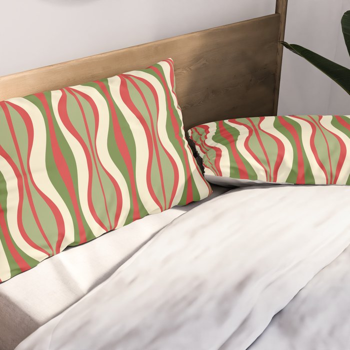 Mod Christmas Retro Xmas Hourglass Abstract Pattern  Pillow Sham Gallery Image 2