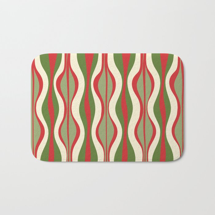 Mod Christmas Retro Xmas Hourglass Abstract Pattern  Bath Mat Gallery Image 1