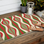 Mod Christmas Retro Xmas Hourglass Abstract Pattern  Outdoor Rug Gallery Image 2