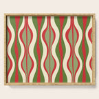 Mod Christmas Retro Xmas Hourglass Abstract Pattern  Serving Tray Gallery Image 1
