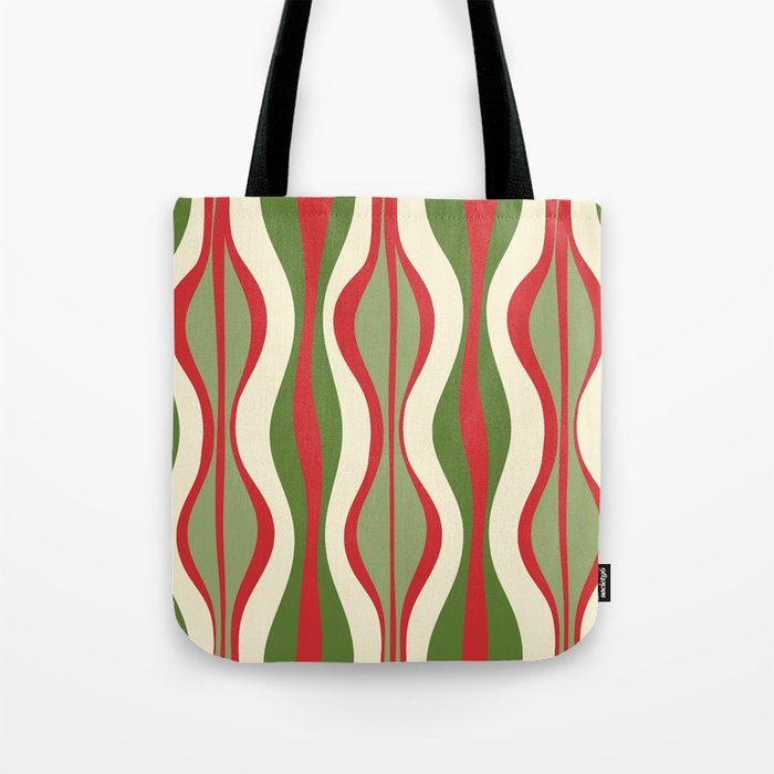 Mod Christmas Retro Xmas Hourglass Abstract Pattern  Tote Bag Gallery Image 1