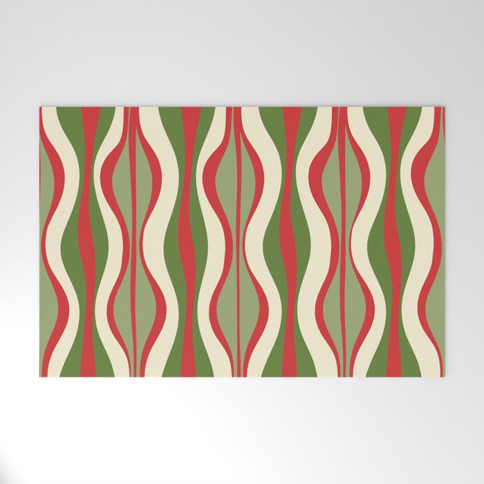 Mod Christmas Retro Xmas Hourglass Abstract Pattern  Welcome Mat Gallery Image 1