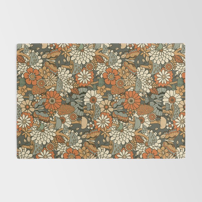 Mushroom Butterfly Garden Rug Gallery Image 2