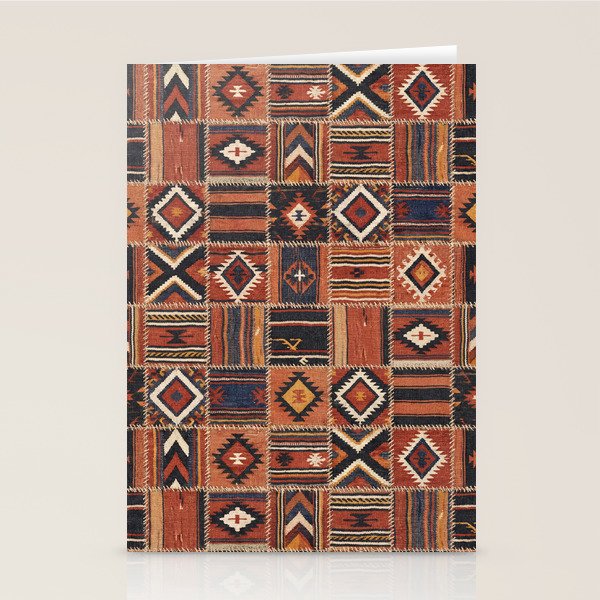 Geometric Tribal Patchwork Rug Design Stationery Card Gallery Image 1