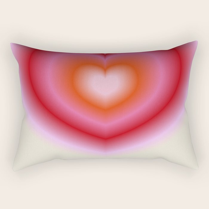 pink love heart Rectangular Pillow Gallery Image 1