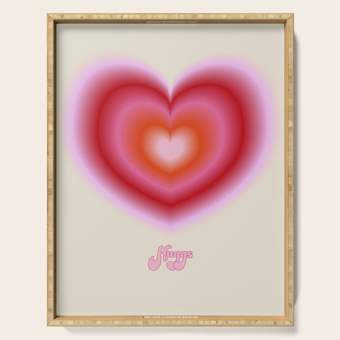 pink love heart Serving Tray Gallery Image 1