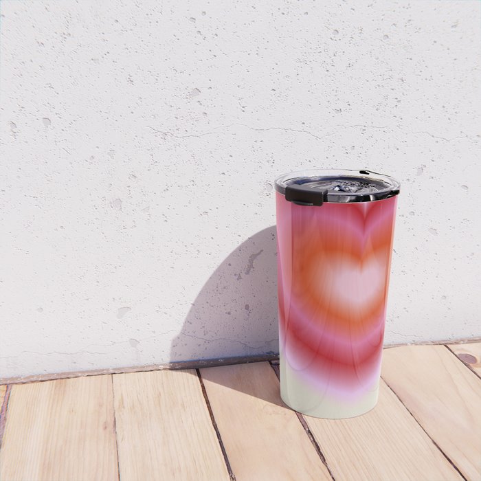 pink love heart Travel Mug Gallery Image 4