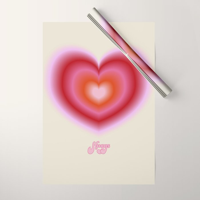 pink love heart Wrapping Paper Gallery Image 1