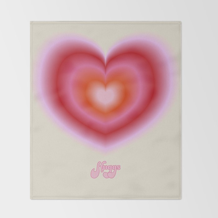 pink love heart Throw Blanket Gallery Image 2