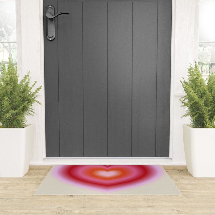 pink love heart Welcome Mat Gallery Image 3