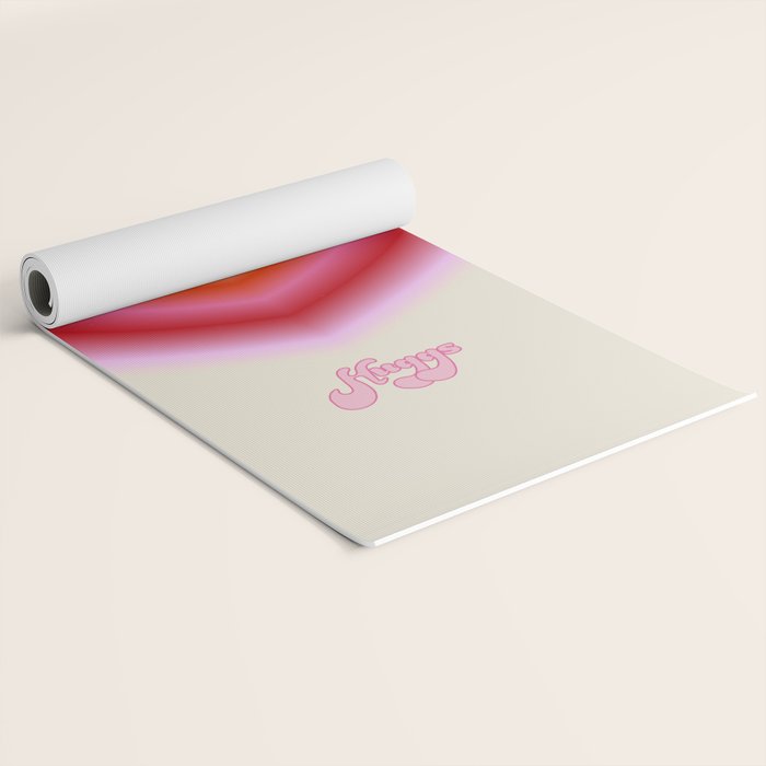 pink love heart Yoga Mat Gallery Image 2