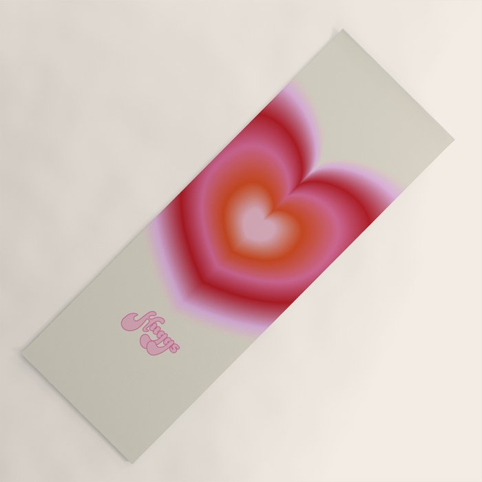 pink love heart Yoga Mat Gallery Image 1