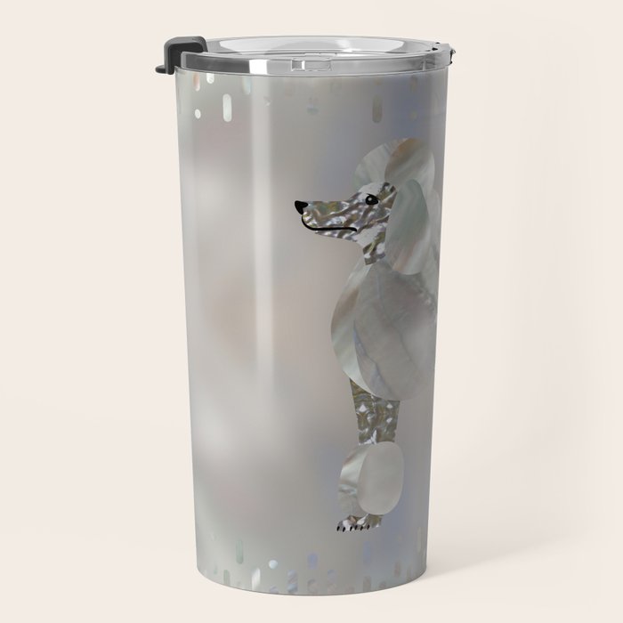 Luxury Pearl and Abalone Poodle Travel Mug Gallery Image 3