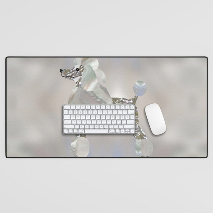 Luxury Pearl and Abalone Poodle Desk Mat Gallery Image 1