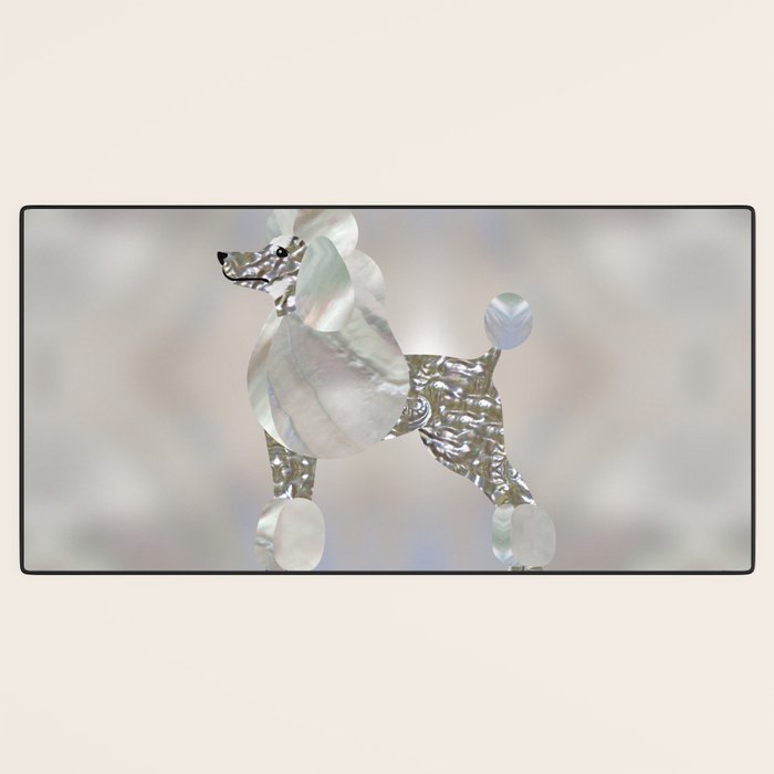 Luxury Pearl and Abalone Poodle Desk Mat Gallery Image 3