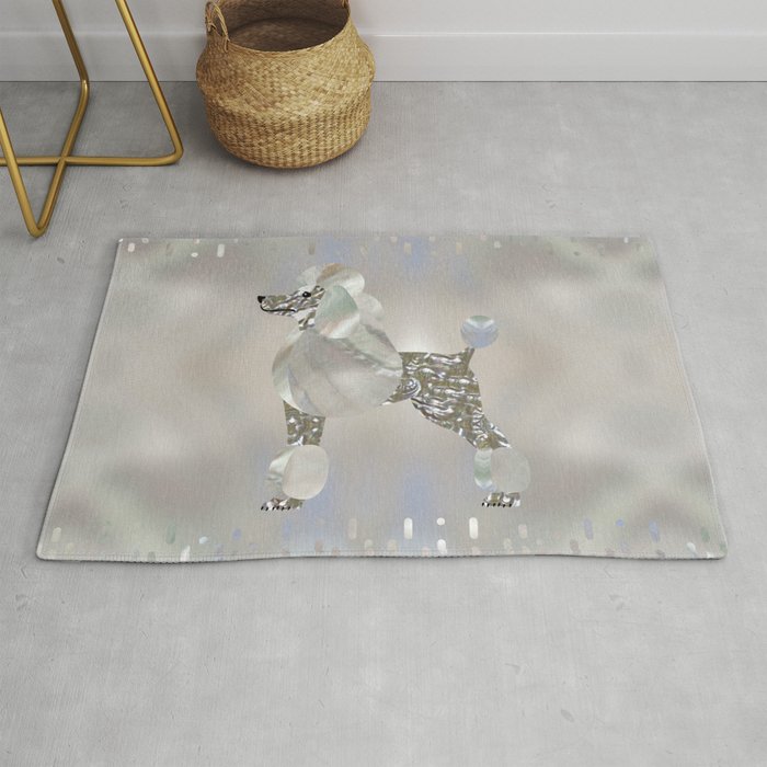 Luxury Pearl and Abalone Poodle Rug Gallery Image 1