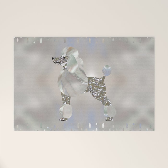 Luxury Pearl and Abalone Poodle Welcome Mat Gallery Image 1