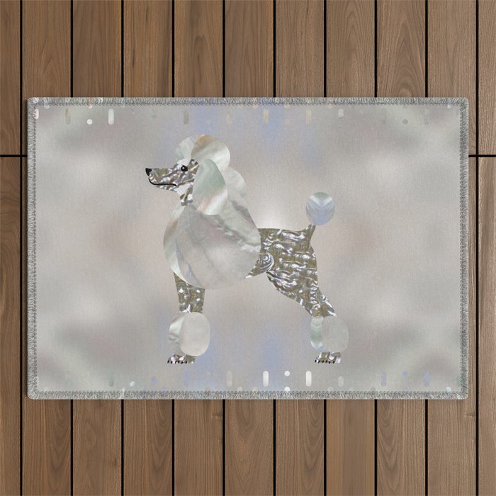 Luxury Pearl and Abalone Poodle Outdoor Rug Gallery Image 1