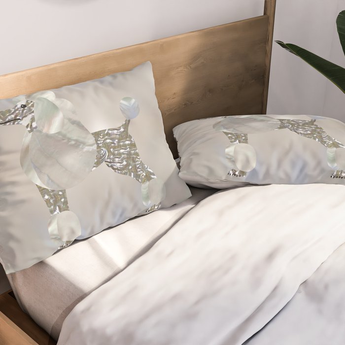 Luxury Pearl and Abalone Poodle Pillow Sham Gallery Image 2