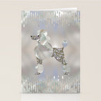 Luxury Pearl and Abalone Poodle Stationery Card Gallery Image 2