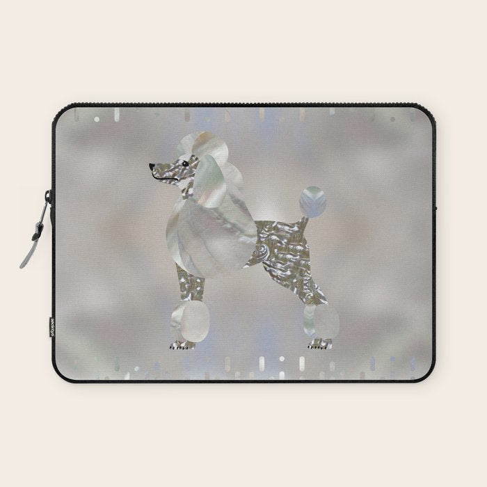 Luxury Pearl and Abalone Poodle Laptop Sleeve Gallery Image 1