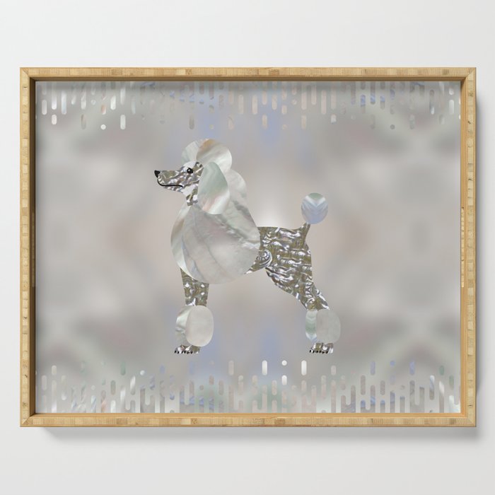 Luxury Pearl and Abalone Poodle Serving Tray Gallery Image 1