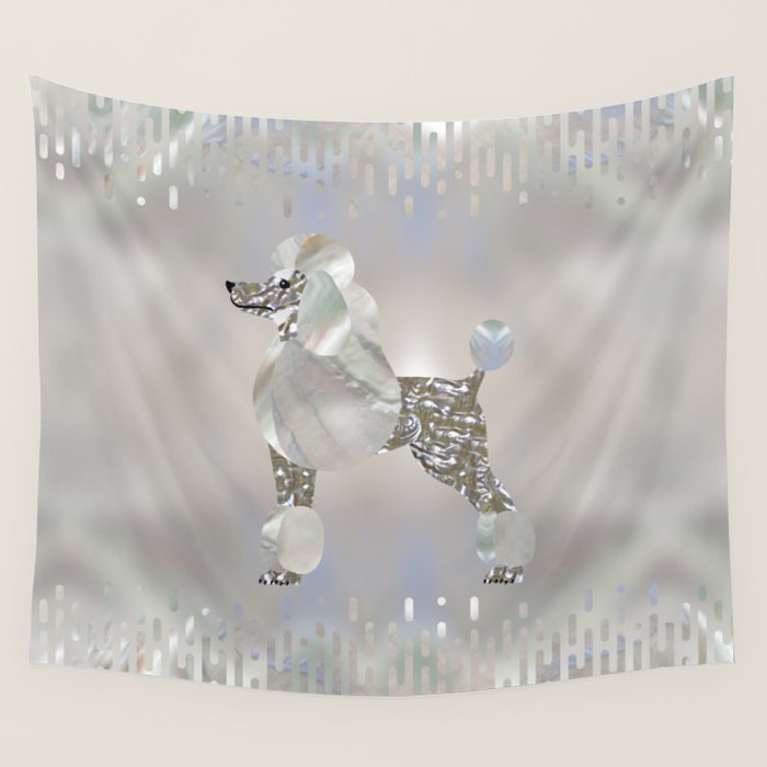 Luxury Pearl and Abalone Poodle Wall Tapestry Gallery Image 4