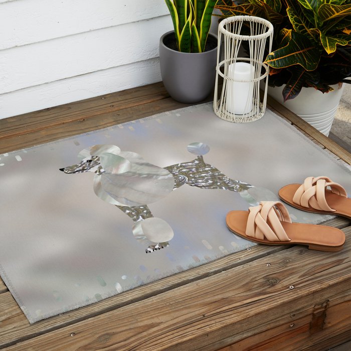 Luxury Pearl and Abalone Poodle Outdoor Rug Gallery Image 2