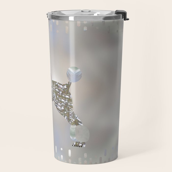 Luxury Pearl and Abalone Poodle Travel Mug Gallery Image 2