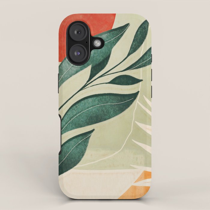 Abstract Art Tropical Leaves 14 iPhone Case Gallery Image 1