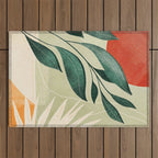 Abstract Art Tropical Leaves 14 Outdoor Rug Gallery Image 1