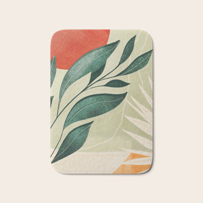 Abstract Art Tropical Leaves 14 Bath Mat Gallery Image 1