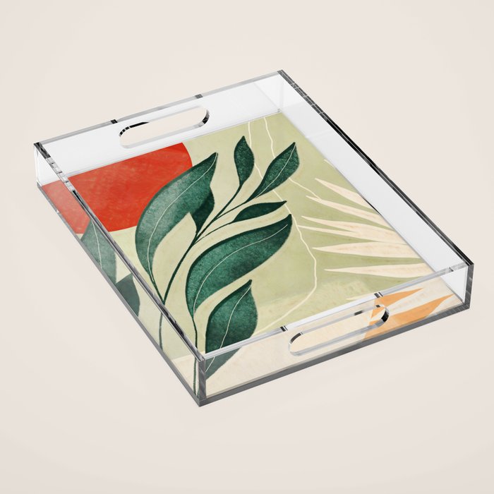 Abstract Art Tropical Leaves 14 Acrylic Tray Gallery Image 1