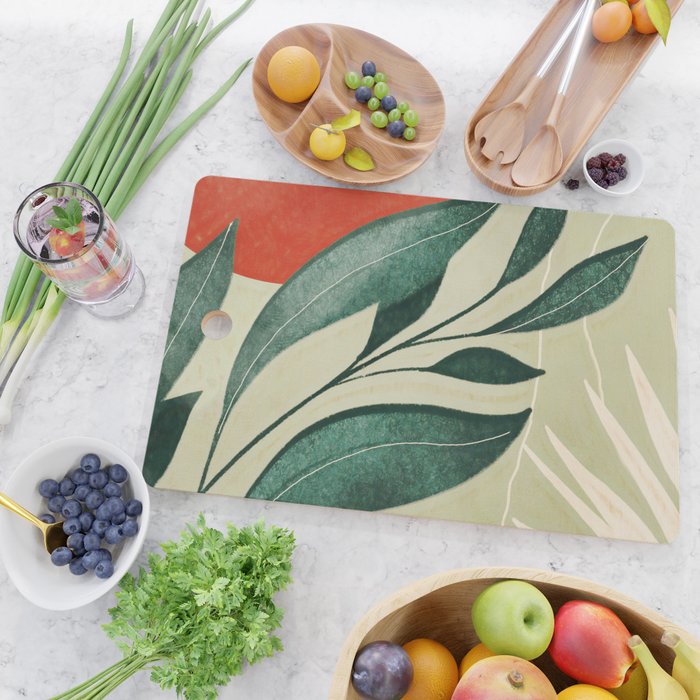Abstract Art Tropical Leaves 14 Cutting Board Gallery Image 2