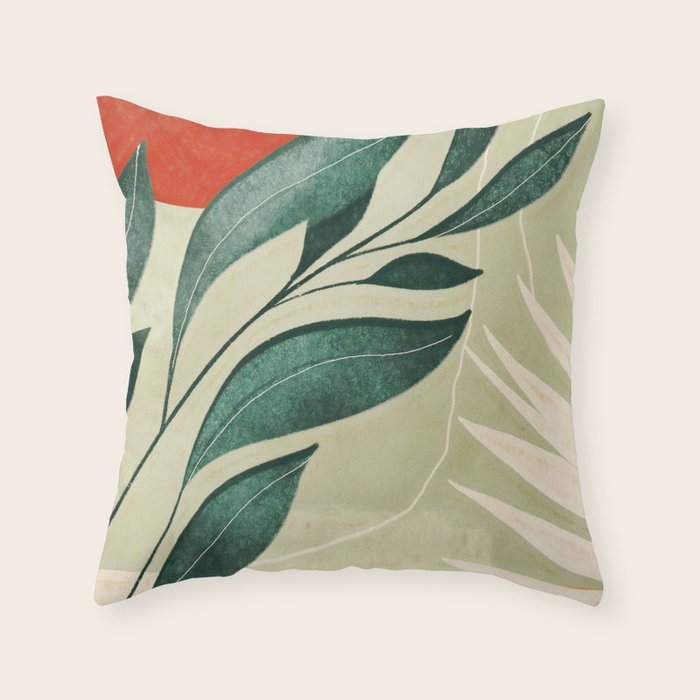 Abstract Art Tropical Leaves 14 Throw Pillow Gallery Image 6