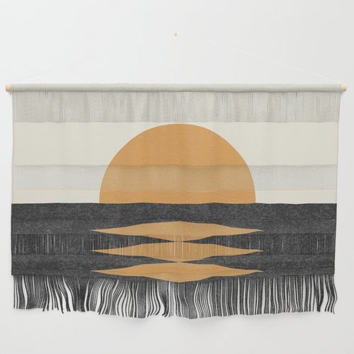 Sunset Geometric Midcentury Style Wall Hanging Gallery Image 1