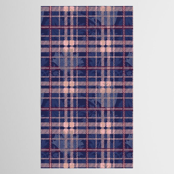Tartan and Floral Texture Pattern Tablecloth Gallery Image 2