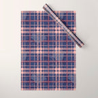 Tartan and Floral Texture Pattern Wrapping Paper Gallery Image 1