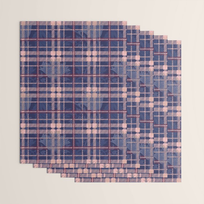 Tartan and Floral Texture Pattern Wrapping Paper Gallery Image 3