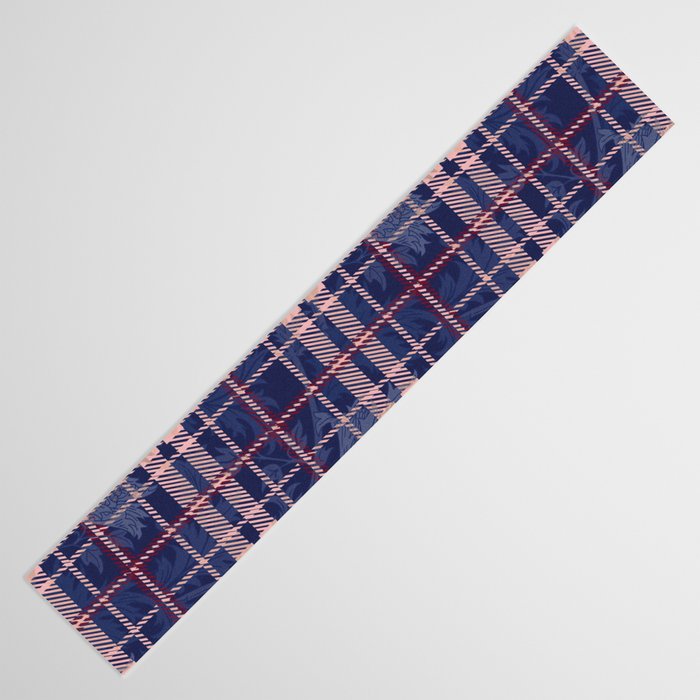 Tartan and Floral Texture Pattern Table Runner Gallery Image 3
