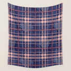 Tartan and Floral Texture Pattern Wall Tapestry Gallery Image 4