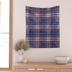 Tartan and Floral Texture Pattern Wall Tapestry Gallery Image 2